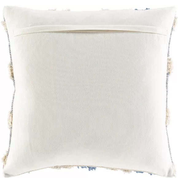 Hibbits Cotton Geometric Throw pillow cover 22” square BOHO tufts - Picture 4 of 6